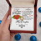 To My Bonus Daughter Necklace – Meaningful Gift from Mom or Dad | Stepdaughter Heart Necklace with Message Card | Family Love Jewelry Gift