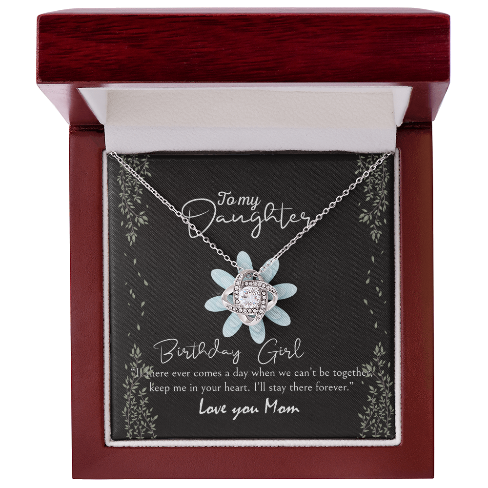 To My Daughter Love Knot Necklace, Meaningful Daughter's Birthday Gift From Mom Love You, Bday Jewelry Gifts for Her