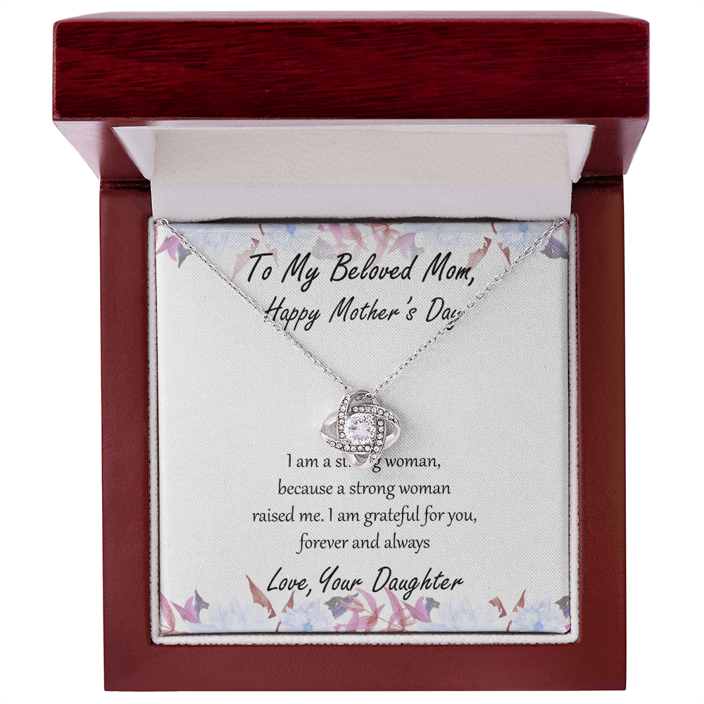 Mother's Day Necklace for Mom, Meaningful Gift for Mother from Daughter, Love Knot Necklace, Mom Jewelry Gift, To My Mom Necklace With Heartfelt Message