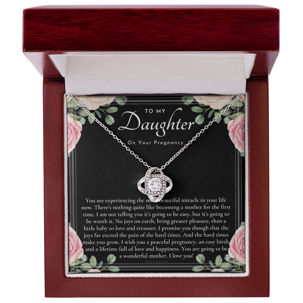 To My Daughter Necklace Gift from Mom, Beautiful Jewelry Box Birthday Graduation Christmas Gift for Kids 2026, Inspirational Message Card, Elegant Necklaces with Sentimental Message
