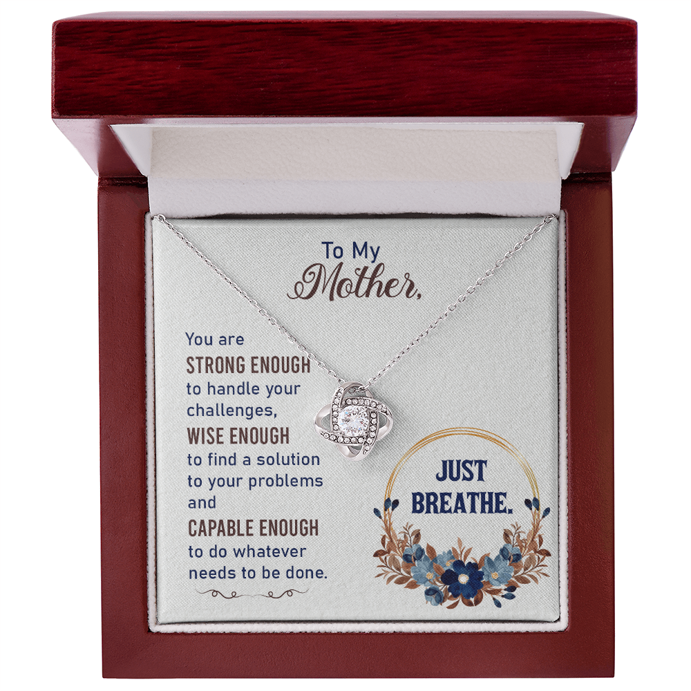 To My Mother Love Knot Necklace From Daughter Christmas Birthday Present, Mom Mothers Day Gifts I Love Mom Best Mom Ever, Motivational Card Jewelry for Her