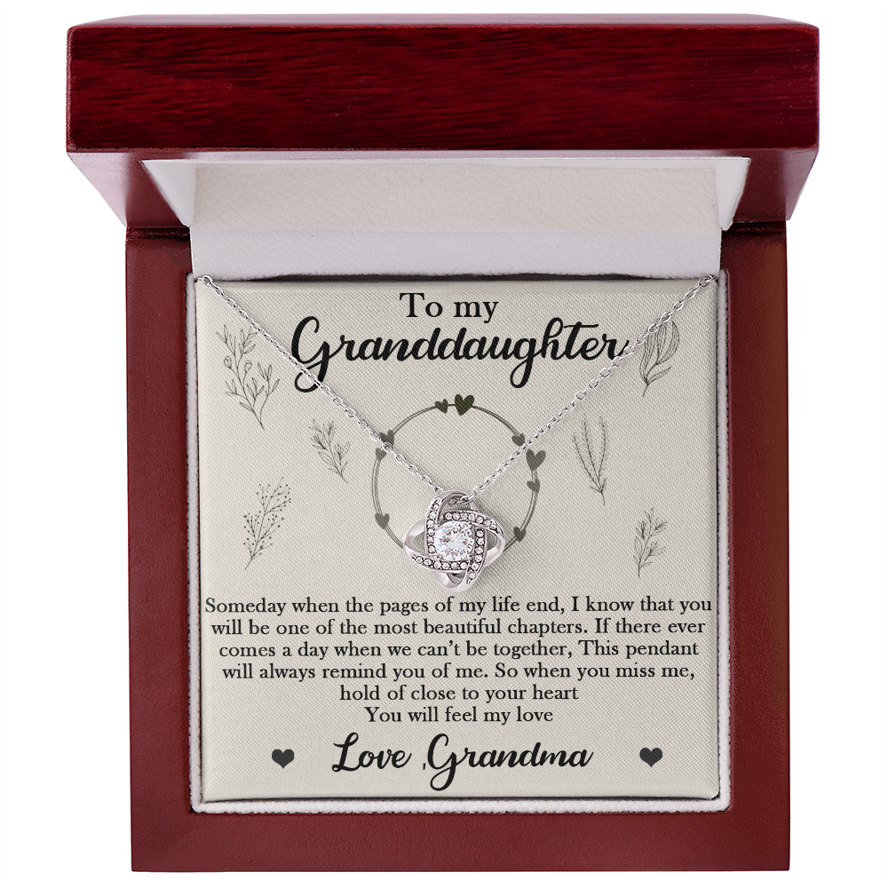 To My Granddaughter Necklace With Heartfelt Message & Elegant Box, Someday When The Pages of my life and, Love Grandma, Necklace for Daughter, Granddaughter, Mom, Mother-in-law Birthday Christmas Gifts Jewelry for Women
