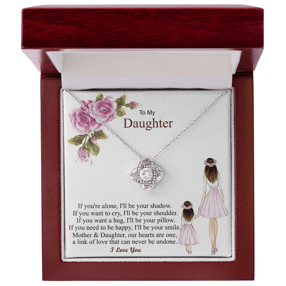 To My Daughter Love Knot Necklace – Gift From Mom Dad to Daughter – Birthday Christmas Gift for Daughter