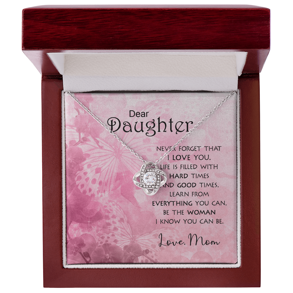 To My Daughter Meaningful Message Card Jewelry Gift for Daughter's Birthday 2026 or Graduation, Thoughtful Gifts for Her from Mom, Elegant Necklaces with Sentimental Message