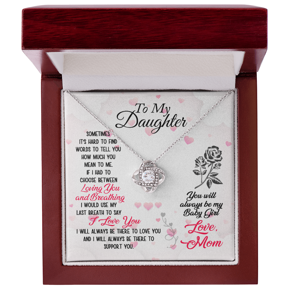 Gift to Daughter from Mom, Beautiful sparkly Pendant for Daughter Birthday Christmas Gift With Message Card