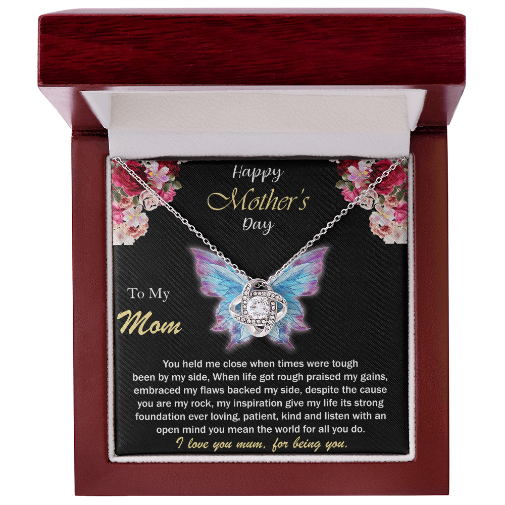 To My Loving Mom Necklace I Love You Mom Love Knot Necklace Gifts From Daughter Son Kids Mom's Birthday Gift Mother's Day Gift Jewelry with Message Card and Gift Box, Mother's Day Gift, Gifts for Women, Mom Birthday Gift Ideas