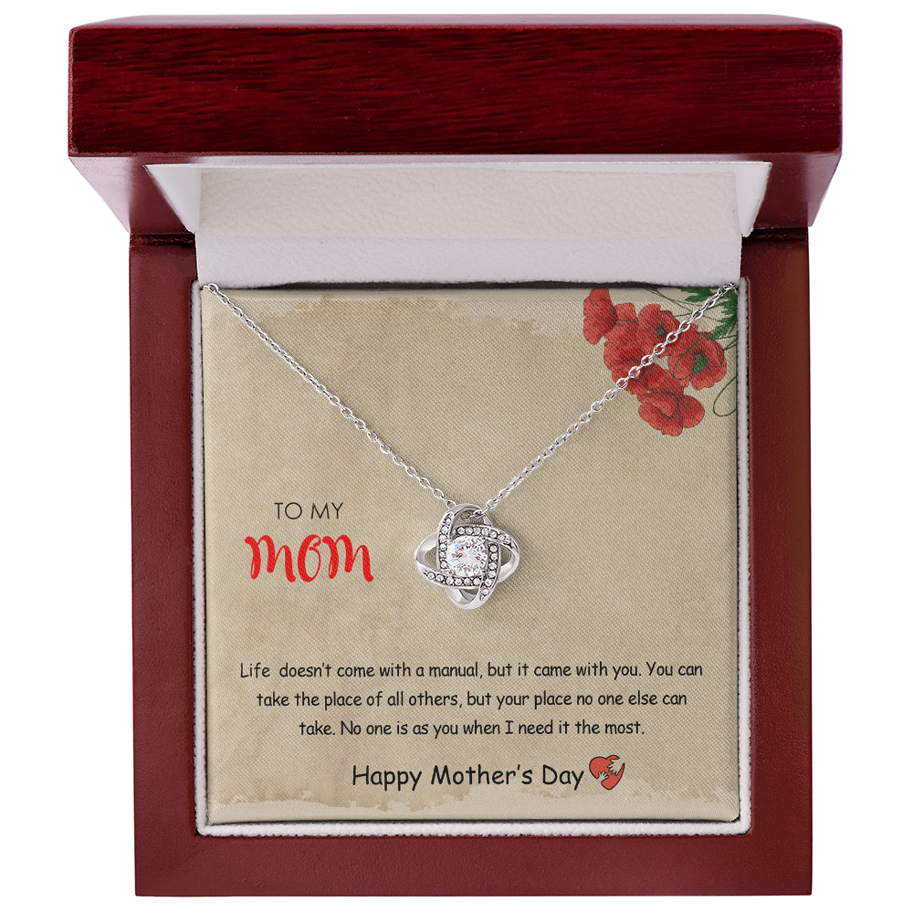 Happy Mother's Day Gift for Mom Necklace, Daughter to Mom Jewelry, Heart Necklace for Mother, Gift from Daughter or Son, Birthday Christmas Gifts With Heartfelt Message