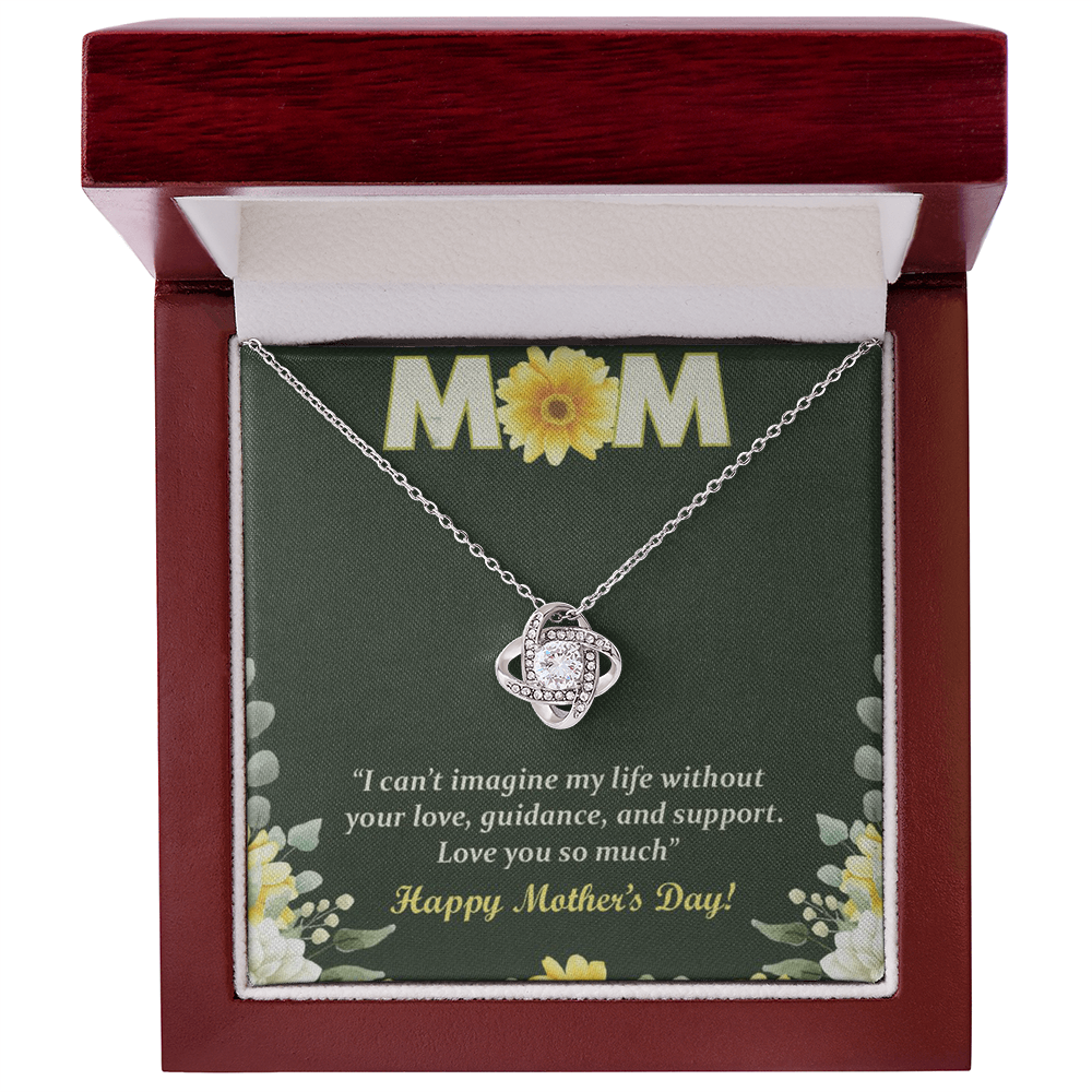 Mothers Day Necklace for Mom, Meaningful Gift for Mother from Daughter, Love Knot Necklace, Mom Jewelry Gift Happy Mother's Day 2026, To My Mom Necklace With Heartfelt Message