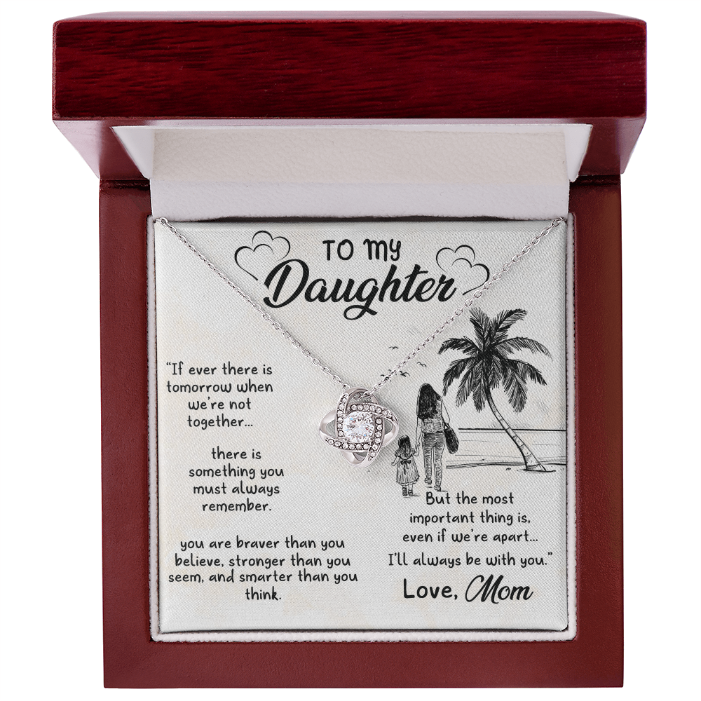 To My Daughter Alluring Beauty Necklace With Message Card, Gift From Mom, Birthday Christmas Gift for Daughter Jewelry