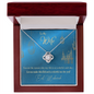 To My Wife Necklace - BEAUTIFUL EID GIFT FOR WIFE - LOVE KNOT - Love knot Pendant Necklace - Elegant Style Clavicle Necklace For Wife Girlfriend Valentine's Day - Diamond Necklace for soulmate