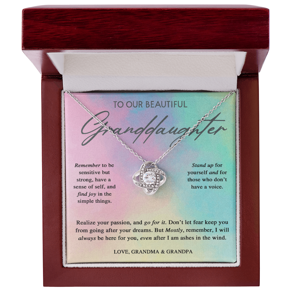 To My Beautiful Granddaughter, Love Grandma & Grandpa, Birthday Ideas, Pendant Jewelry Necklaces Gifts ideas for Daughter Teens Girls, Graduation Birthday Pendant Jewelry with Message Card and Gift Box