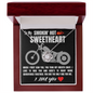 To My SMOKIN' HOT SWEETHEART I Love You - Biker - Romantic Gift for Wife - White Gold Pendant - Anniversary Jewelry for Her - Gift for soulmate
