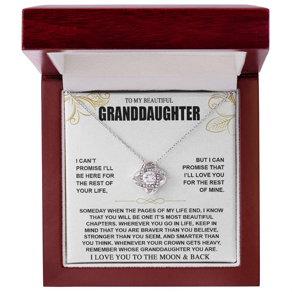 To My Beautiful Granddaughter, I Love You To The Moon & Back, Granddaughter Necklace Gifts From Grandma Grandmother or Grandpa Grandfather, To My Granddaughter Graduation Birthday Pendant Jewelry with Message Card and Gift Box