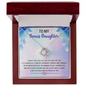 Best Gift For Bonus Daughter - Message Card With Necklace - Jewelry Gift - Christmas Gifts For Daughter From Mom - Inspirational Jewelry Gift For Daughter - Birthday Gift For Daughter - Gift From Mom