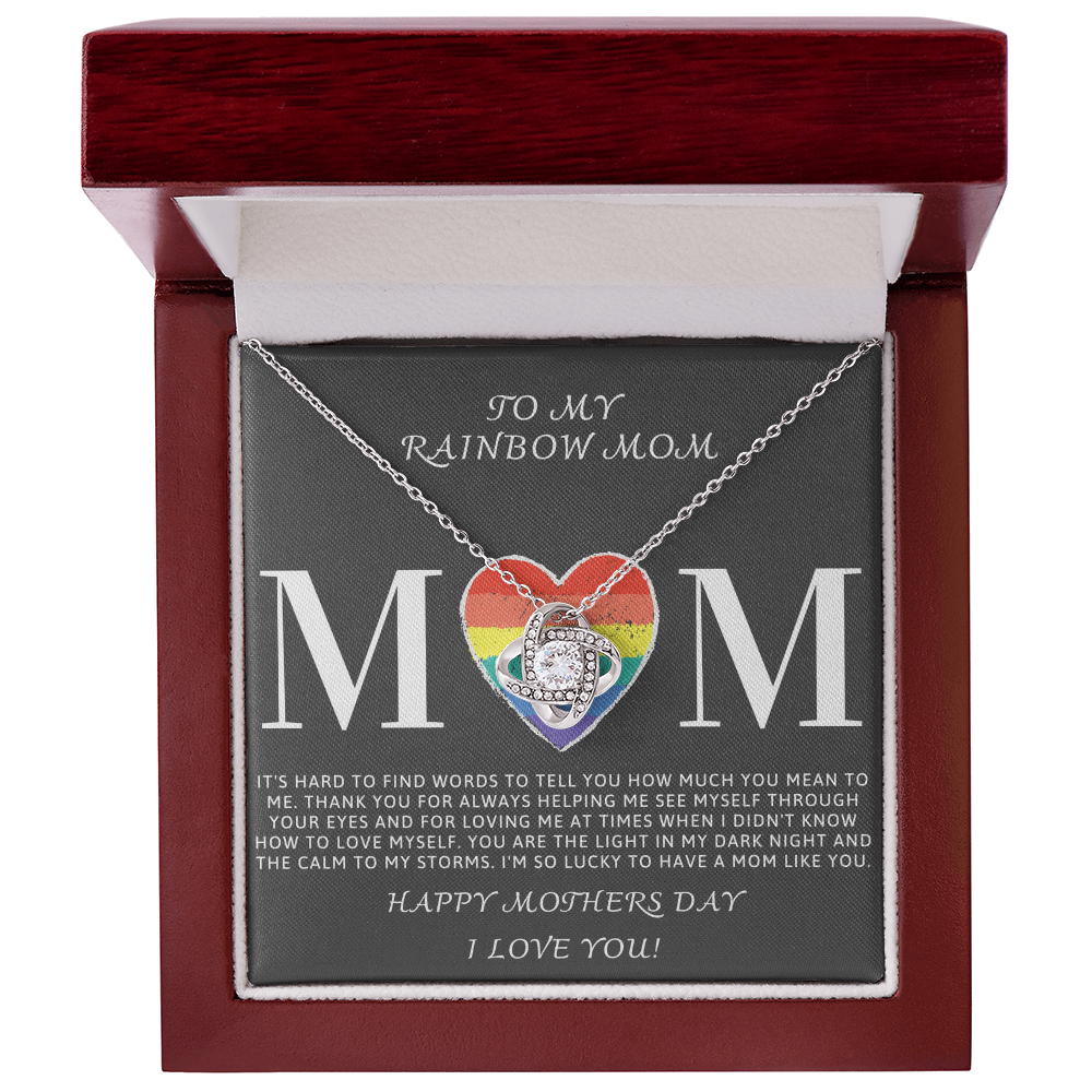 Happy Mother's Day Necklace – Best Gift for Mom, Elegant Jewelry for Mother, Keepsake Gift Idea for Mommy, Jewelry for Mom, Birthday Christmas Gifts With Heartfelt Message, To My Rainbow Mother