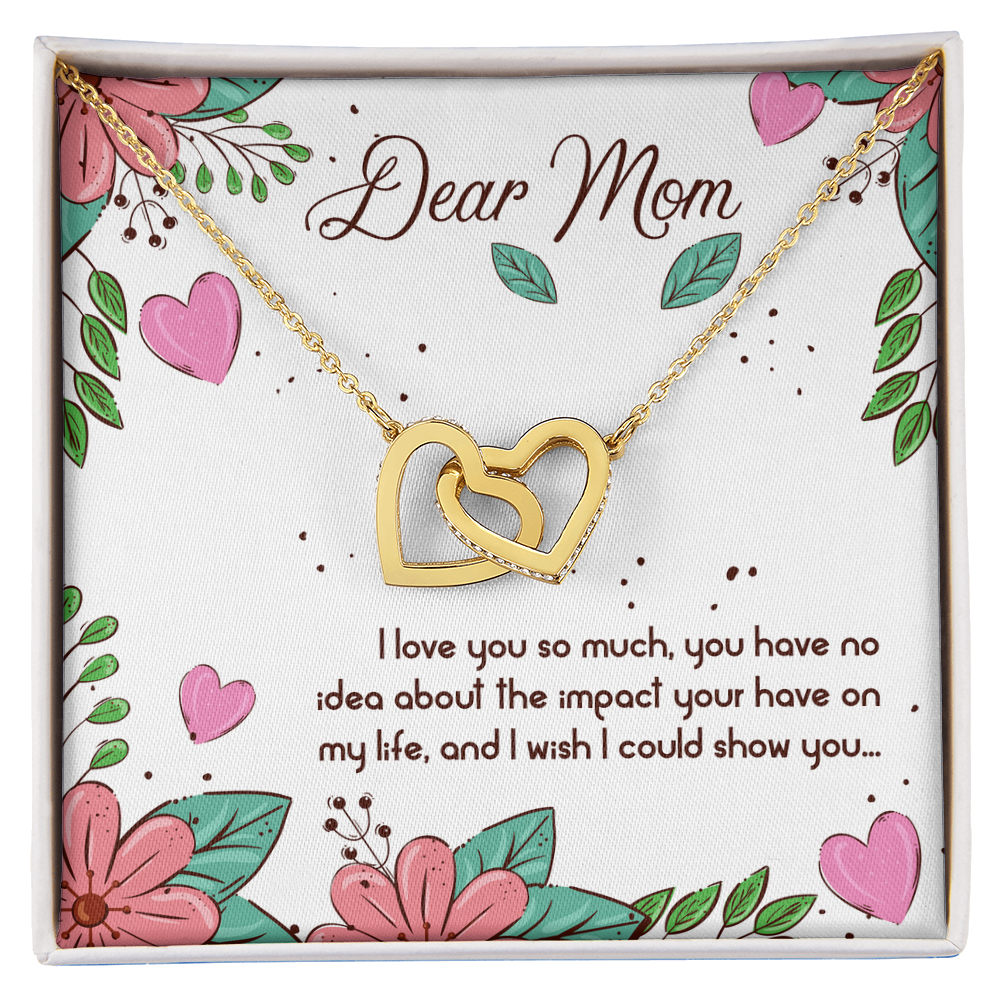 Dear Mom Interlocking Hearts Necklace, Mother's Day Gift for Mom Mothers Day Gifts I Love My Mom Best Mom Ever 2026 Jewelry for Her