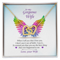 Love Your Husband - Card Gift for Wife from Husband Lover - To my Gorgeous Wife PRIDE - To My Beautiful Wife Necklace Boxed Jewellery - Nature's tiniest ballet dancer Wing's - Butterfly Design