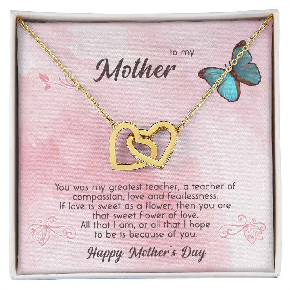 To My Loving Mom Necklace I Love You Mom Interlocking Hearts Necklace From Daughter Son Kids Mom's Birthday Gift Mother's Day Gift Jewelry with Message Card and Gift Box, Mother's Day Gift, Gifts for Women, Mom Birthday Gift Ideas