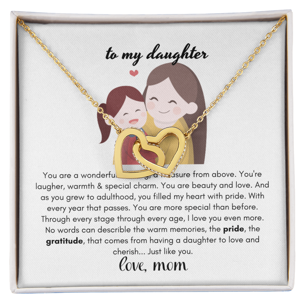 Daughter Gifts From Mom, Mother Daughter Necklace Birthday Graduation Christmas Jewelry For My Daughter with Message Card and Gift Box