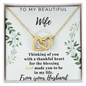 To My Beautiful Wife - Love From Your Husband - Gift for Wife From Husband - Love Design Necklace - Diamond Necklace for Soulmate - Best Gift for Mother's Day