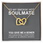 To My Smokin' Hot Soulmate - You Give Me A Boner - To My Wife Necklace From Husband - To My Wife Necklace With Message Card - Dirty Talk - Romantic Gift for wife