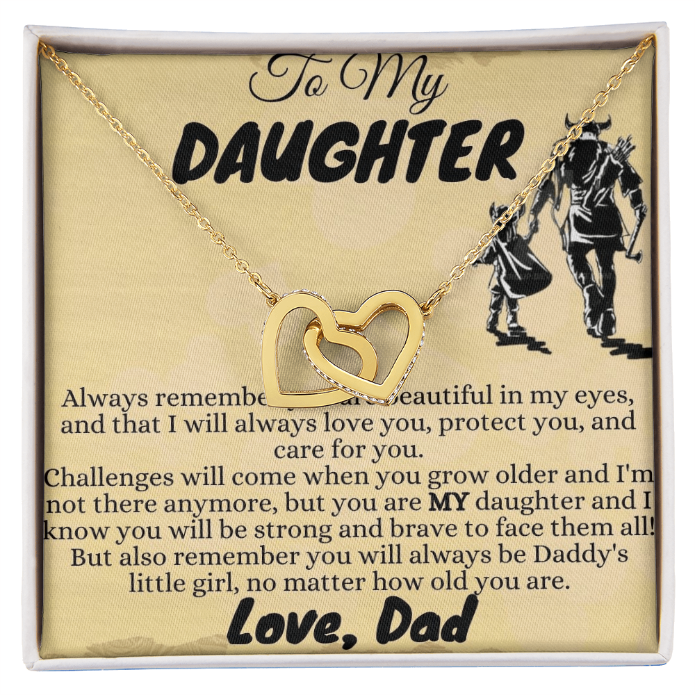 To My Daughter Necklace from Viking Dad, Interlocking Hearts Necklace, Daughter Gifts, Jewelry for Daughter, Father to Daughter Necklace, Daughter Birthday Necklace Christmas Gifts