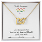 To My Gorgeous Wife - Love Conquers All  - Necklace for wife - Diamond Necklace set for wife - Couple Necklace Set - Gift for wife