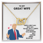 Card Gift for Wife from Husband Lover - To My Beautiful Wife Necklace Boxed Jewellery  - Elegant Style Clavicle Necklace For Wife Girlfriend Valentine's Day - Birthday Gift for her