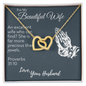 For My Beautiful Wife Love Your Husband, To My Soulmate Necklace For Women, Necklace For Wife From Husband, Diamond & Gold Necless for your Beautiful wife, Customize Couple Necklace