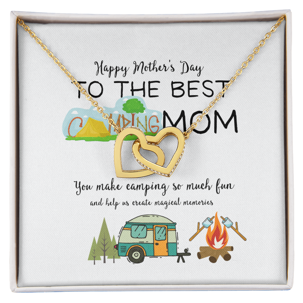 To The Best Camping Mom Happy Mother's Day Necklace Gifts Ideas for Mom Mommy Mama from Daughter or Son, Motivational Card Jewelry for Her