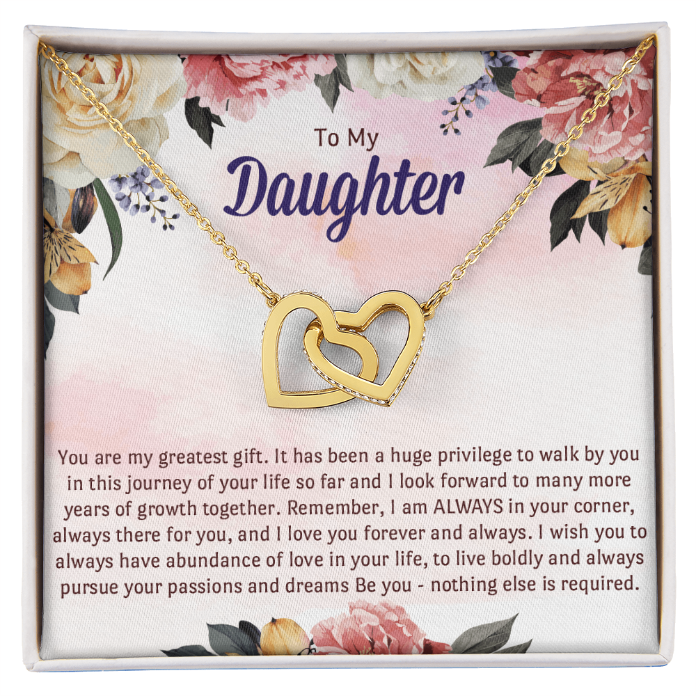Daughter Birthday Gift Necklace With Message Card, Gift From Mom Dad to Daughter Hearts Jewelry Gifts