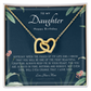 To My Daughter Necklace Gift from Mom, Beautiful Jewelry Box Birthday Graduation Christmas Gift for Daughter, Inspirational Message Card, Elegant Necklaces with Sentimental Message