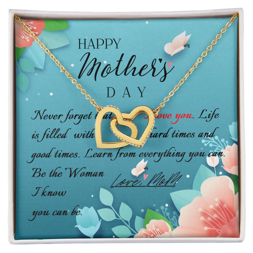 To My Mom Necklace, Happy Mother's Day Gift, Daughter Gift for Mom, Emotional Message Card Jewelry, Unique Moms Birthday Gift Ideas