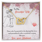 To My Beautiful Wife Necklace - Love Your Husband - Necklace for Wife - Couple Necklace Set - Friendship Necklaces - Customize Couple Necklace - Love Design Necklace for wife - Diamond Necklace for soulmate