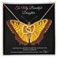 To My Daughter Meaningful Message Card Jewelry Box, Gift for Daughter's Birthday Graduation, Thoughtful for Her from Mom, Elegant Necklaces with Sentimental Message