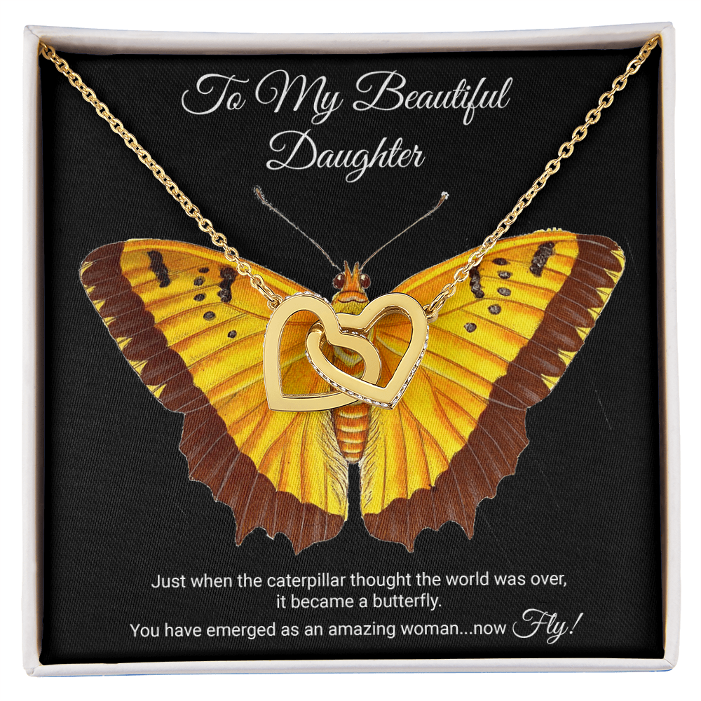 To My Daughter Meaningful Message Card Jewelry Box, Gift for Daughter's Birthday Graduation, Thoughtful for Her from Mom, Elegant Necklaces with Sentimental Message