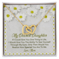 To My Dearest Daughter Meaningful Message Card Jewelry Box, Gift for Daughter's Birthday Graduation, Thoughtful for Her from Mom, Elegant Necklaces with Sentimental Message