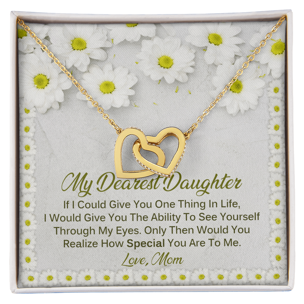 To My Dearest Daughter Meaningful Message Card Jewelry Box, Gift for Daughter's Birthday Graduation, Thoughtful for Her from Mom, Elegant Necklaces with Sentimental Message
