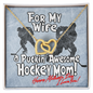 Puckin' Awesome Hockey Mom - Happy Mothers Day - I Love You! - Couple Necklace Set - Friendship Necklaces -  Customize Couple Necklace - to My Wife Necklace - Valentines Day Gifts for Wife