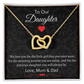 To My Daughter Necklace From Dad With Heartfelt Message, Daughter Birthday Present From Dad, Jewelry Gifts For Graduation for Her From Mom or Daddy, 14K Pendant