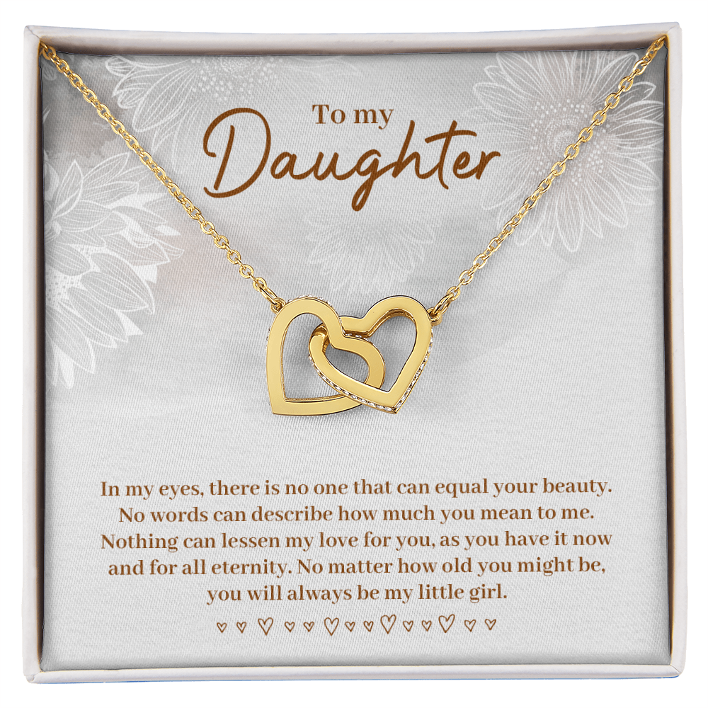 To My Beautiful Daughter Necklace – Interlocking Hearts Necklace – Gift From Parents