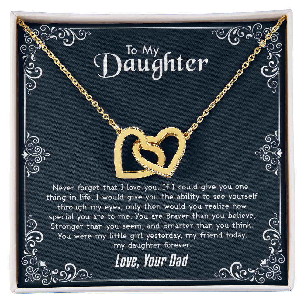 Daughter Gift From Dad Father Daughter Necklace Birthday Graduation Christmas Jewelry Gifts For My Beautiful Daugther Adult Daughter with Message Card and Gift Box, Gemstone, Cubic Zirconia