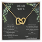 Dear Wife A special necklace to warm her heart - Love Your Husband, To My Soulmate Necklace For Women, Necklace For Wife From Husband, Anniversary Gift For Wife from Husband, Wife Birthday Gift