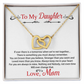 To My Daughter Love Mom Necklace from Mother, Mothers Day Gifts for Daughter, Jewelry Gifts From Mommy on Graduation, Wedding Day, Present Ideas For Beautiful Daughters from Mama, Birthday Gift for Daughters