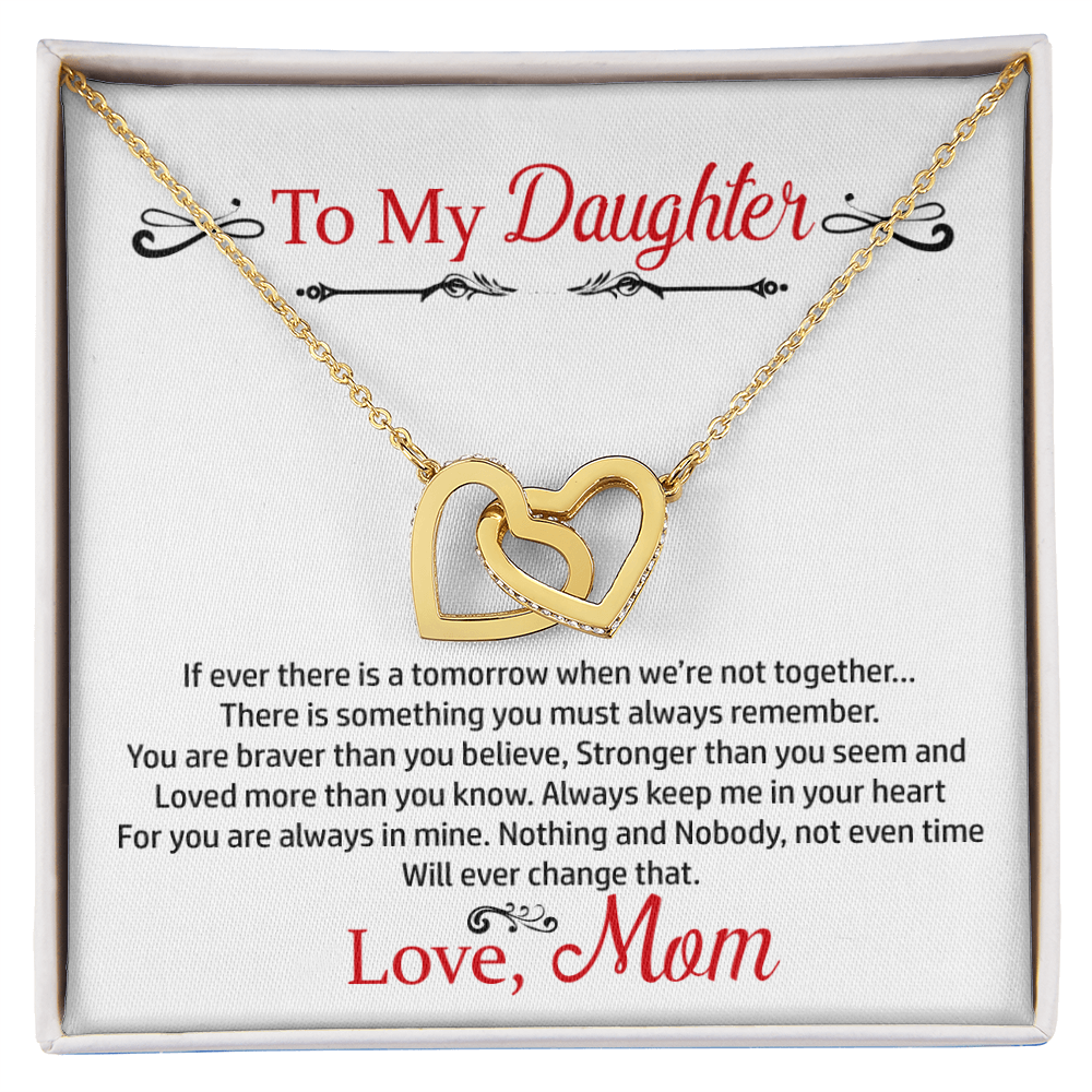 To My Daughter Love Mom Necklace from Mother, Mothers Day Gifts for Daughter, Jewelry Gifts From Mommy on Graduation, Wedding Day, Present Ideas For Beautiful Daughters from Mama, Birthday Gift for Daughters