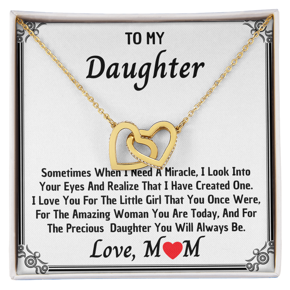 Daughter Gifts from Mom, Valentines Gifts for Daughter Kids Teen Girls, Heart Pendant to My Daughter Necklace from Daddy, Christmas Easter Basket Stuffers Graduation Birthday Gifts for Teenage Girls
