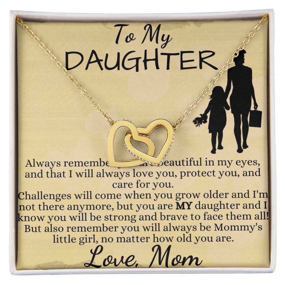 To My Daughter Necklace From Mom With Heartfelt Message & Elegant Box, Daughter Pendant Necklaces, Daughter Jewelry From Mama, Daughter Birthday Necklace Christmas Gifts