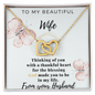 To My Wife Necklace With Message Card - wife gift from husband future husband - Anniversary Gift For Wife - Gift for Wife From Husband - To My Beautiful Wife - Love From Your Husband - White Gold Name Necklace