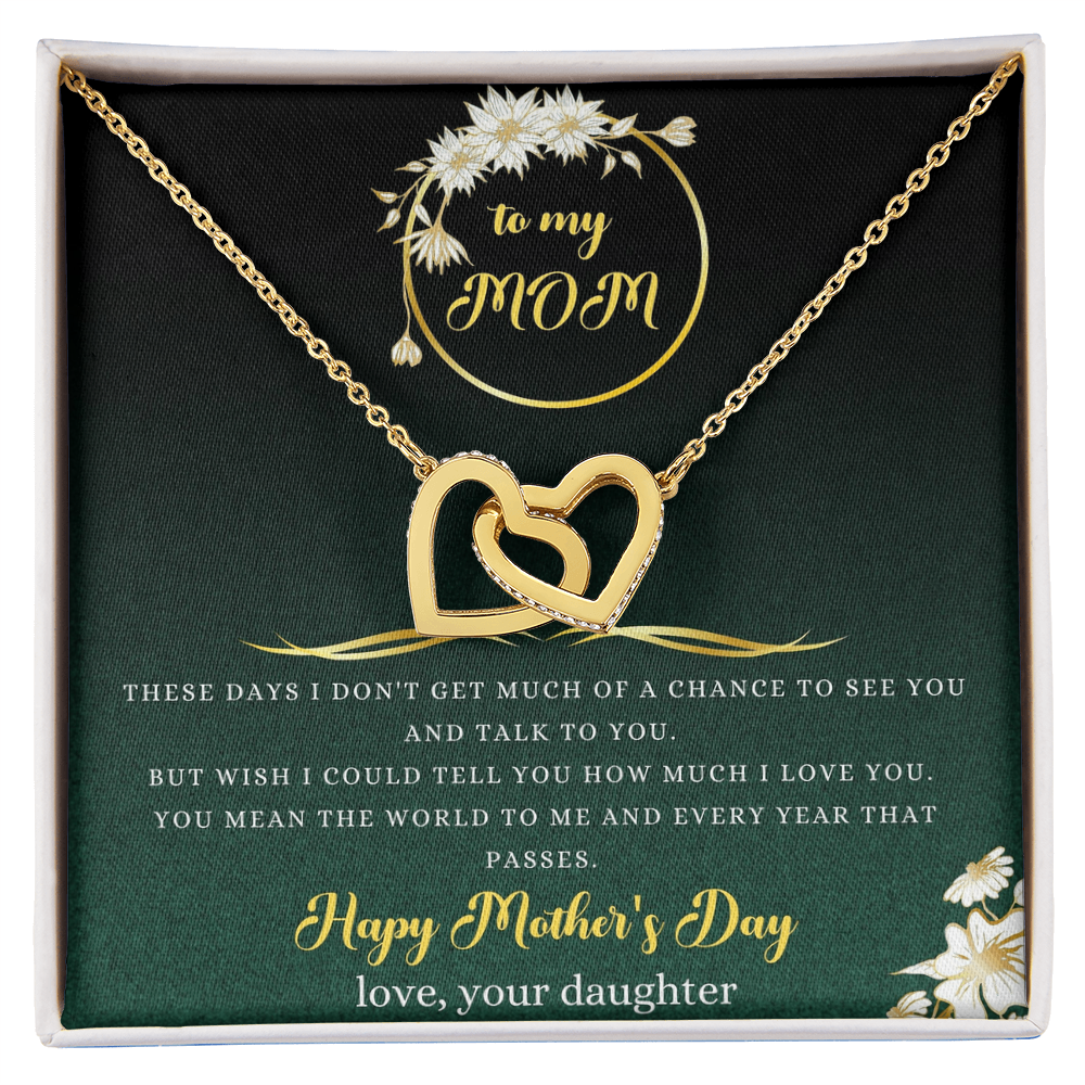 To My Mom Necklace, Happy Mother's Day Gift, Daughter Gift for Mom, Emotional Message Card Jewelry, Unique Moms Birthday Gift Ideas