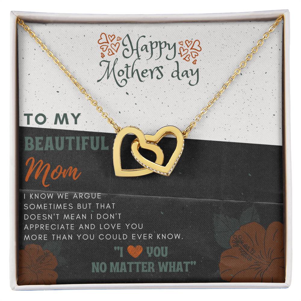 Happy Mother's Day Gift for Beautiful Mom Necklace – Daughter to Mom Jewelry, Heart Necklace for Mother, Gift from Daughter